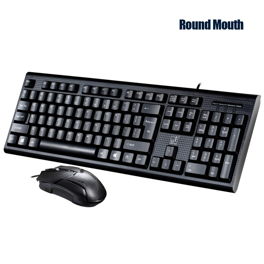 Keyboard Mouse Set Wired Universal for Home Office Computer Desktop PC ND998: round interface