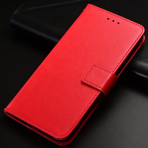 Étui portefeuille en cuir à rabat magnétique pour zte blade  a5 , avec support, housse de protection pour téléphone portable  a5: Rouge rétro