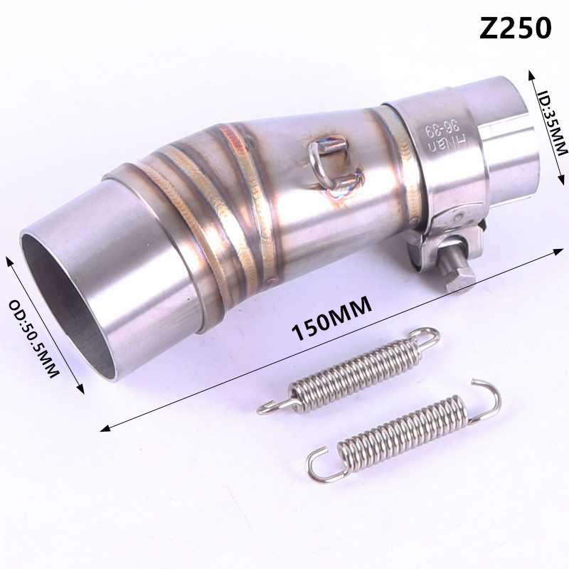 Motorfiets Adapter Uitlaat Midden Pijp Voor Kawasaki Ninja 250 250r Z250 Z300 Er6n R25 R3 Gp Uitlaatdemper Link Buis Midden Sectie: Goud