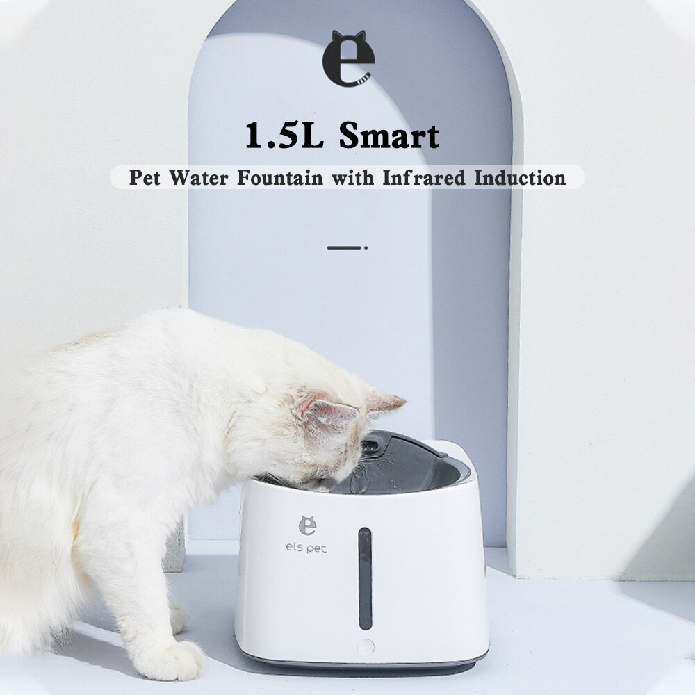 Infrared sensor 1.5L Automatic Pet Cat Water Fountain USB Dog Cat Pet Mute Drinker Feeder Bowl Pet Drinking Fountain Dispenser
