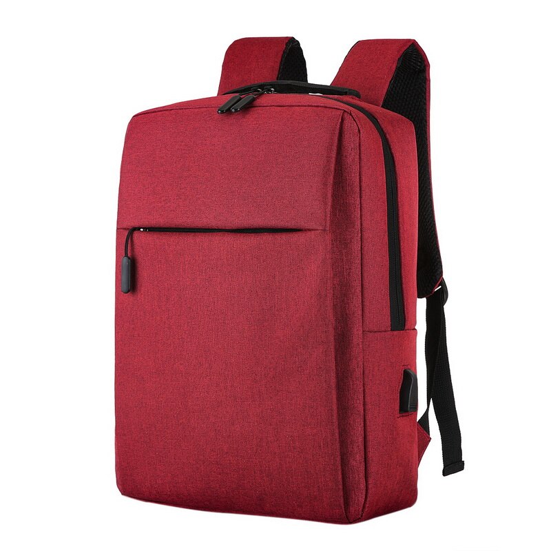 SHUJIN Laptop Usb Backpack School Bag Rucksack Anti Theft Men Backbag Travel Daypacks Male Leisure Backpack Mochila: Wine Red