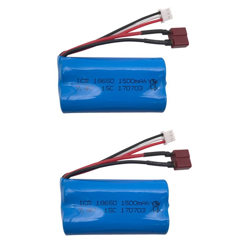 7.4V 1500mAh high-discharge 15c 18650 2S 12428 RC Car model aircraft Helicopter 7.4 V lithium batteries: Red