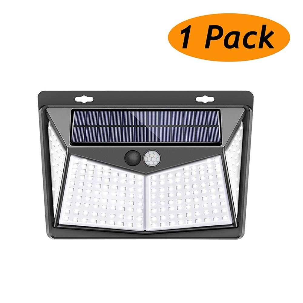 1/2/4PCS LITOM 208 LEDS Solar Lights IP65 Waterproof Outdoor LED Solar Lamp Motion Sensor Sunlight For Garden Pathway Wall Lamp: 1 PCS