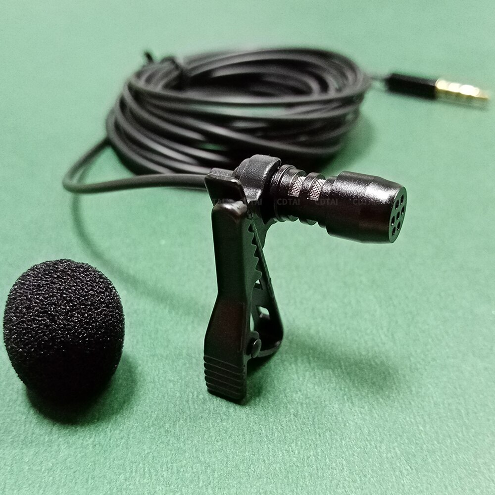 3.5mm mikrofonclips mit halsband und 3m für mobiltelefone, die in vorlesungen sprechen, mit halterung und clip für ansteckmikrofone