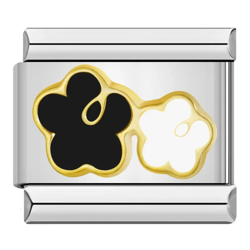Hapiship novo original daisy moda romântico coração flor charme links apto 9mm pulseira de aço inoxidável jóias diy fazendo dj483: G