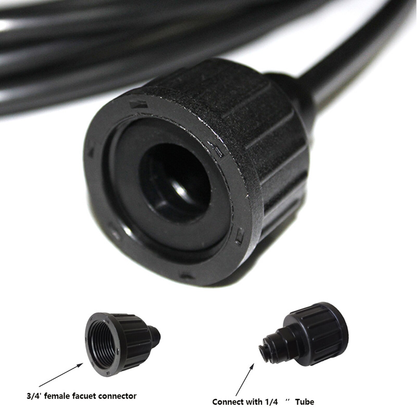 Outdoor Misting Fan Kit For Water Misting Cooling System Misters Mister Fan Line and 5 Brass Mist Nozzles Cooling Outdoor Patios