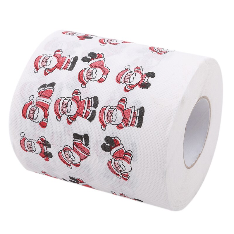 Tissue Roll Xmas Decor Rolling Paper Santa Merry Christmas Patterns Toilet Paper Home Bath Living Room Toilet Paper
