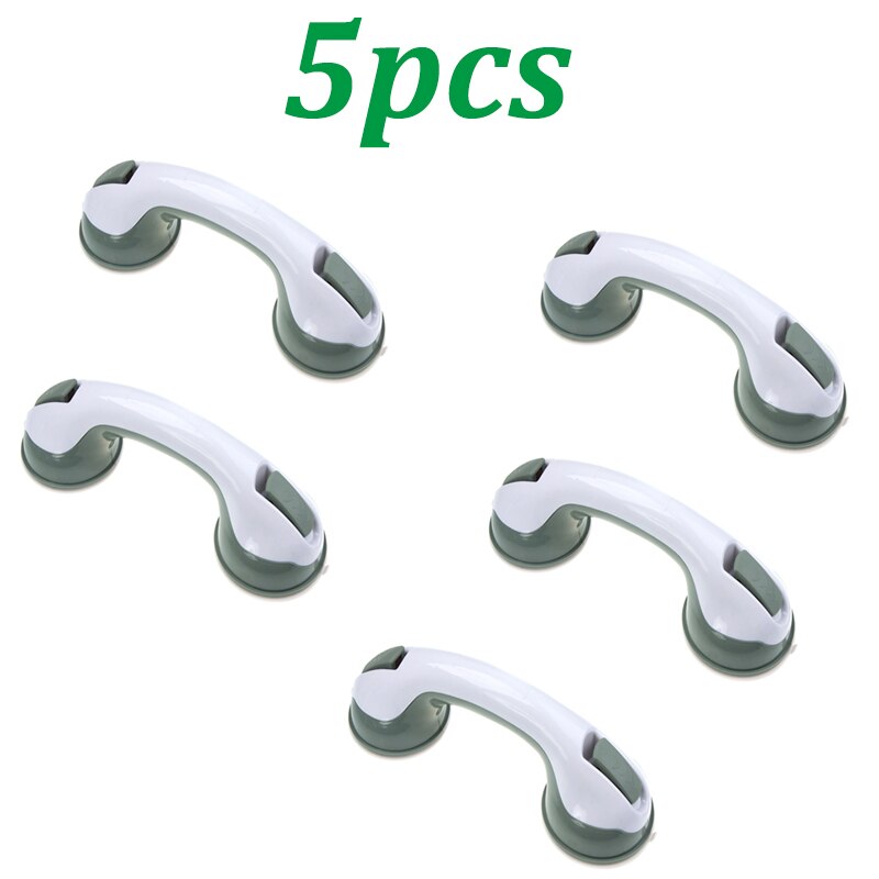 Badkamer Sterke Vacuüm Zuignap Handvat Anti-Slip Ondersteuning Helpende Grab Bar Voor Ouderen Veiligheid Leuning Bad Douche Grab bar: 5pcs