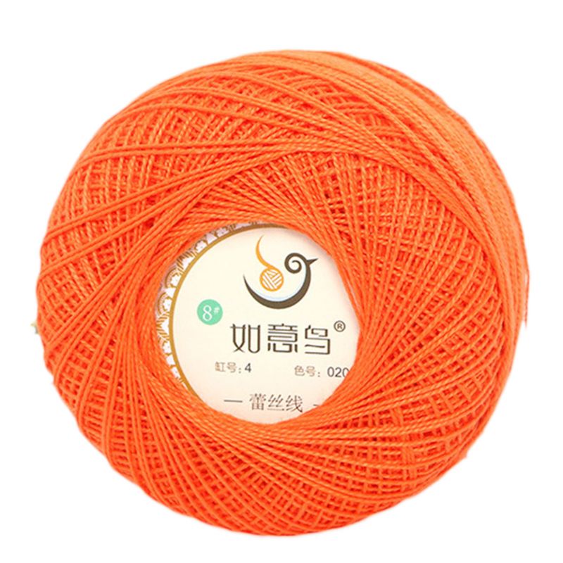 50g Thin DIY Cotton Lace Yarn Candy Color Crochet Hand-Woven Silk Light Thread F3MF