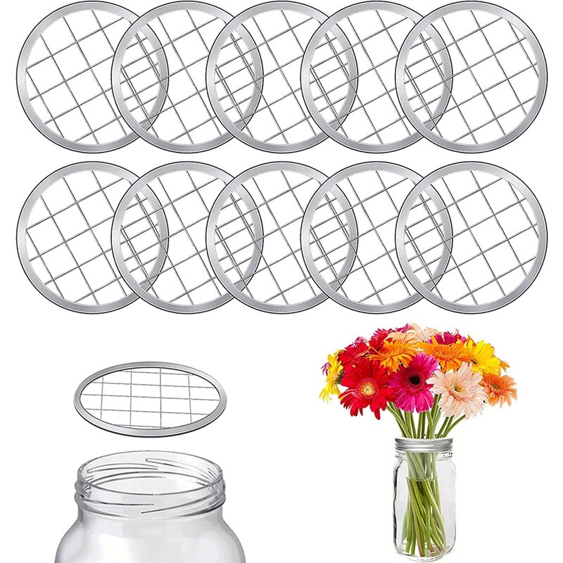 Couvercle de pot Mason grenouille, 10 pièces, pour fixer l&#39;arrangement floral des plantes, Fixation de Vase de bureau à domicile, accessoires de décoration: Default Title