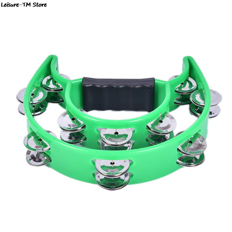 Double Half Moon Music Tambourine Percussion Tamborine Drum Durable Metal Jingles Percussion Instruments