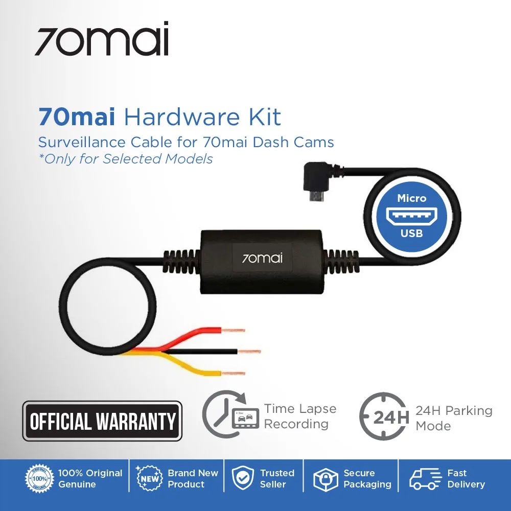 Xiaomi 70Mai Parkeerbewakingskabel voor 70mai 4K A800S WIDE PRO Plus A500 A500S Hardwire Kit voor 24H Parkeermonitor in de auto