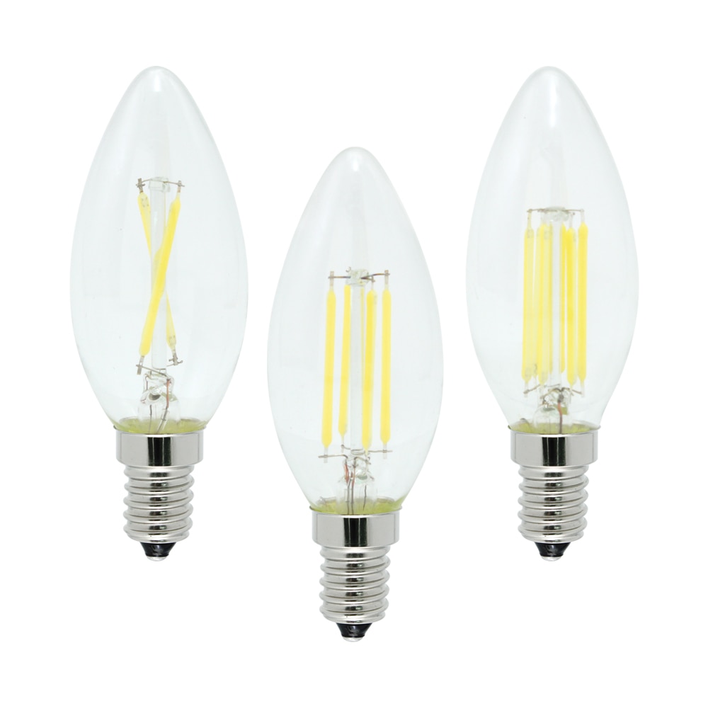4 W 8 W 12 W E14 LED Filament Lampe Glas COB Chips Birne 220 V Retro Edison Kerze Für kronleuchter Lichter Beleuchtung Dimmbare