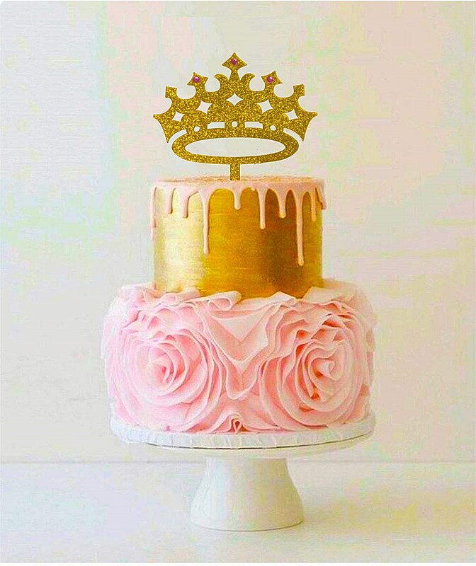 Princess Crown Cake Topper, Girl Birthday Queen, First Birthday, It's A Girl Baby Shower Cake Topper, Gender Reveal Party Decora: acrylic topper