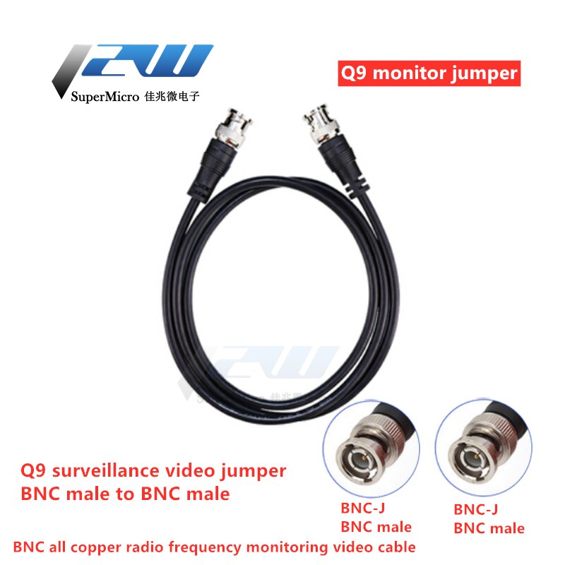 1M Bnc Male Naar Male Connector BNC-JJ Q9-JJ Cctv Coax Extension Male Naar Mannelijke Lijn Kabel Security Monitoring 3ft lange Zwarte