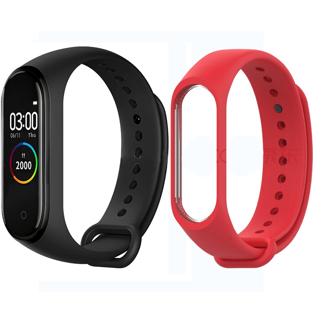 Colorido m4 inteligente pulseira smartband à prova dwaterproof água pressão arterial monitor de freqüência cardíaca fitness rastreador pulseira inteligente m4 banda relógio: As the picture show4