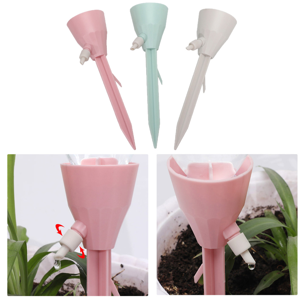 3 pezzi accessori per vasi da fiori per piante gocciolatore gadget per irrigazione automatica a goccia da giardino forniture per punte per irrigazione automatica verde/rosa/bianco