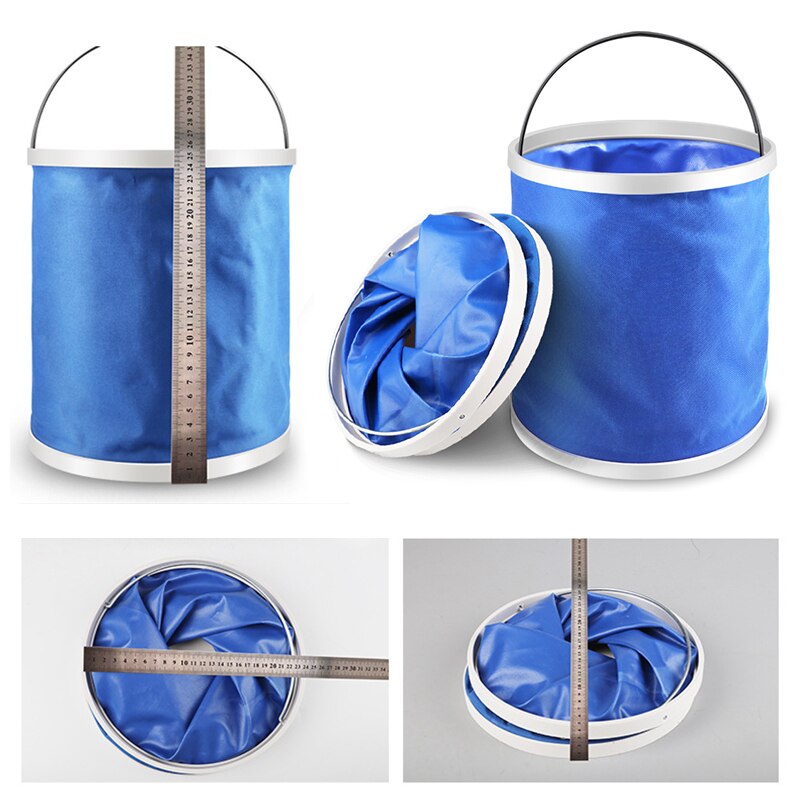 Cubo de lavado de coche plegable, herramientas de almacenamiento multiusos de gran capacidad portátil, 11l, para pesca al aire libre, viaje