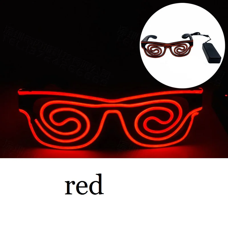 10pcs LED Luminous Wire Glasses Glow Party Light Decoration DJ Night Club Costume Sunglasses Cosplay Birthday Wedding: light green