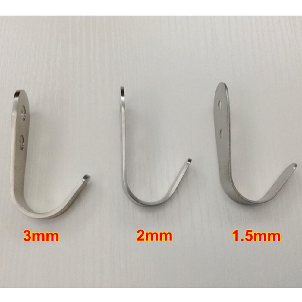 1Pc Stainless Steel Hooks Durable Practical Brushed Kitchen Hook Clothes Hooks Coat And Hat Hanger Towel Hanger 1.5/2/3mm-Thick