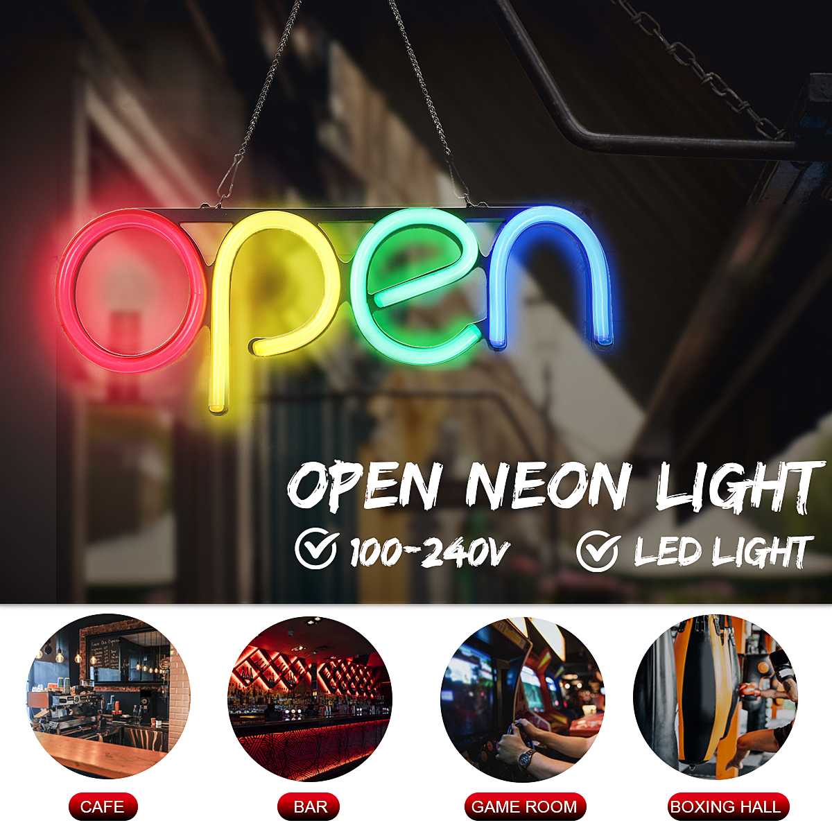 Tube Neon-Bulbs Led-Light Wall-hanging OPEN Neon Sign LED Tube Handmade Visual Artwork Bar Pub Club Wall Decor Light