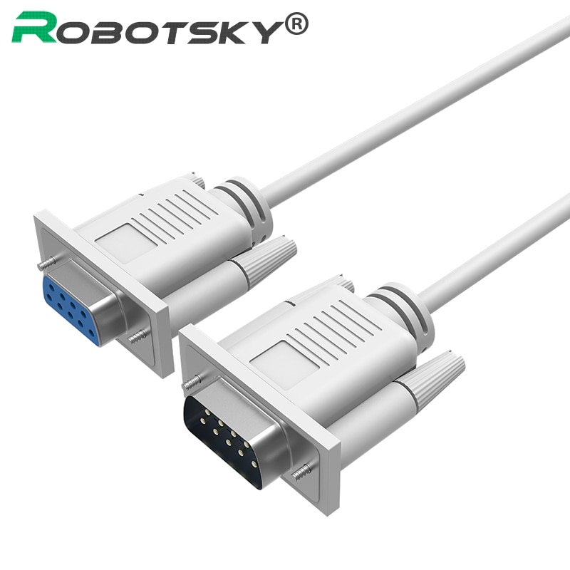 DB9 9 Pin Male to Female RS232 Serial Cable 2-3 Cross-connect COM Extension Cable for Computer Printer Scanner 1.5m 4.5FT