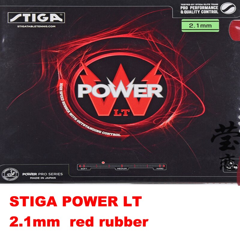 Originele Stiga POWER LT puistjes in tafeltennis rubber met zachte spons voor tafeltennis rackets racket sport pingpong rubbers: power LT 2.1mm red