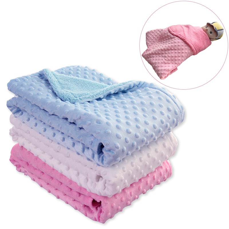 Baby Blanket &amp; Swaddling Newborn Thermal Soft Fleece Blanket Winter Solid Bedding Set Cotton Quilt Infant Bedding Swaddle Wrap