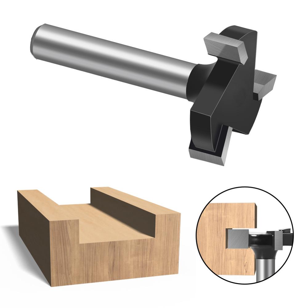 Spoilboard Surfacing Router Bit 1/4 inch 6mm Shank 1 inch Cutting Diameter + Adapter Slab Flattening Router Bit Planing Bit Wood