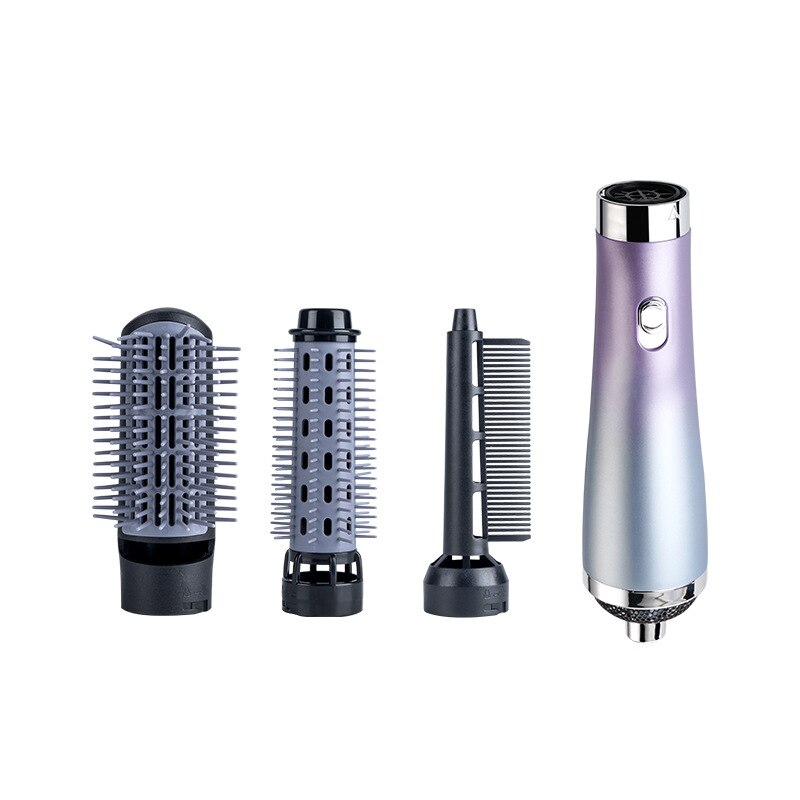 Cepillo secador de pelo iónico eléctrico 3 en 1, cepillo de aire , voluminizador, peine alisador de pelo, rizador de pelo: Morado
