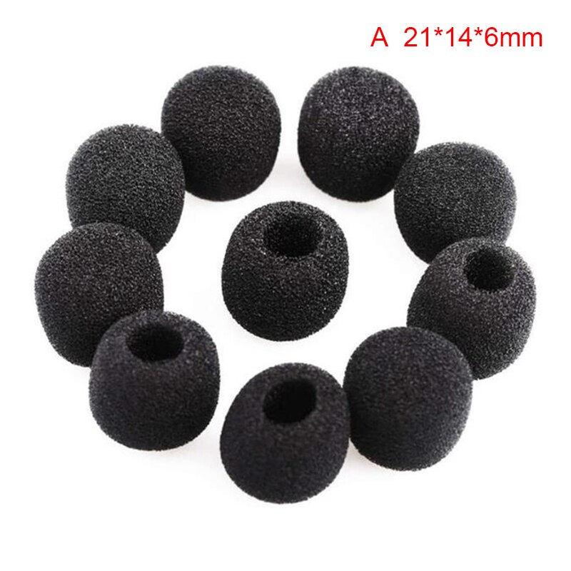 Cubierta de espuma para micrófono, accesorio negro de repuesto para Mini micrófono, parabrisas, 10 unidades: Negro