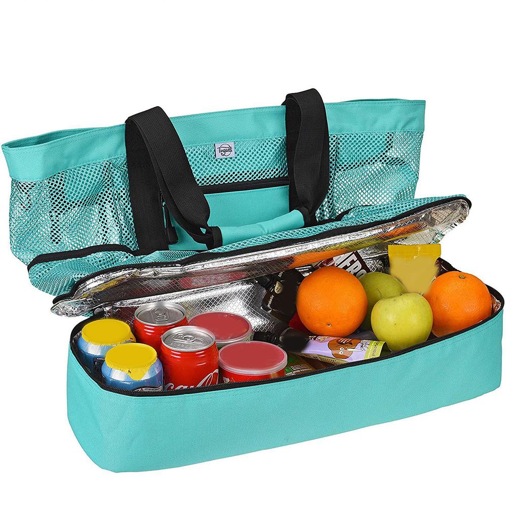 Picknick lunchpåsar nätpåse strandväska multifunktionell dragkedja isolering picknickpåse unisex termisk middag mattillbehör