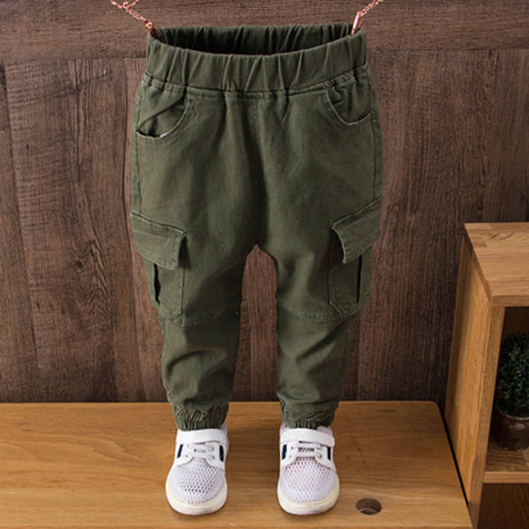 Baby Jongens Broek 3-11years Oude Grote Zakken Cargo Broek En Najaar Kinderen Broek Katoenen Broek 3 Kleuren Peuter broek: green / 7T