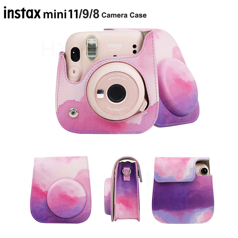 Camera Case Compatibel Met Fujifilm Instax Mini 11/9/8 Instant Film Camera, pu Lederen Tas Cover Met Verstelbare Schouderband: J
