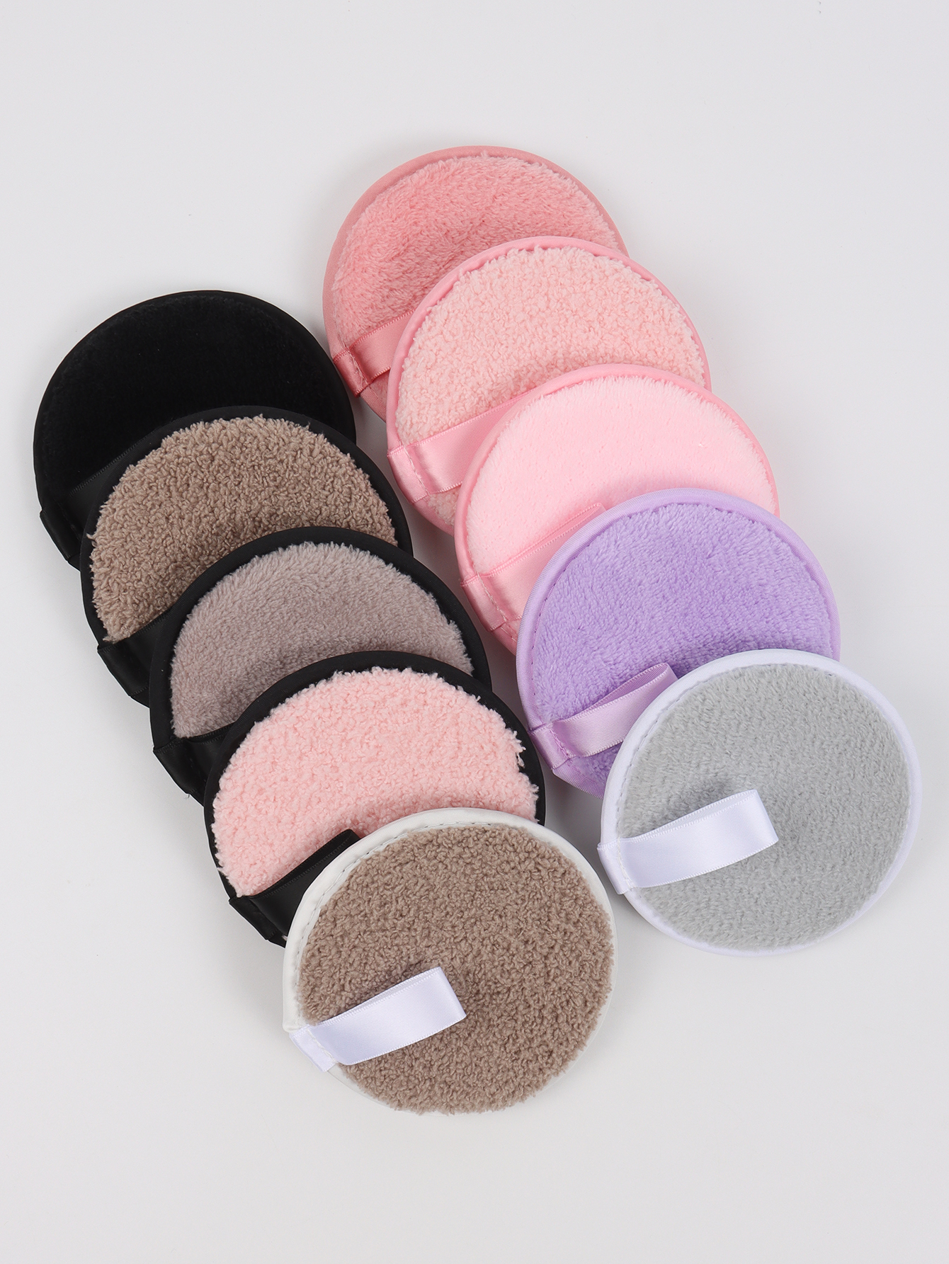 Random Slacker Paquete de 5-10-20 esponjas reutilizables para lavar la cara de doble cara, redondo. Maquillaje de base de doble uso seco y húmedo sin látex Cr