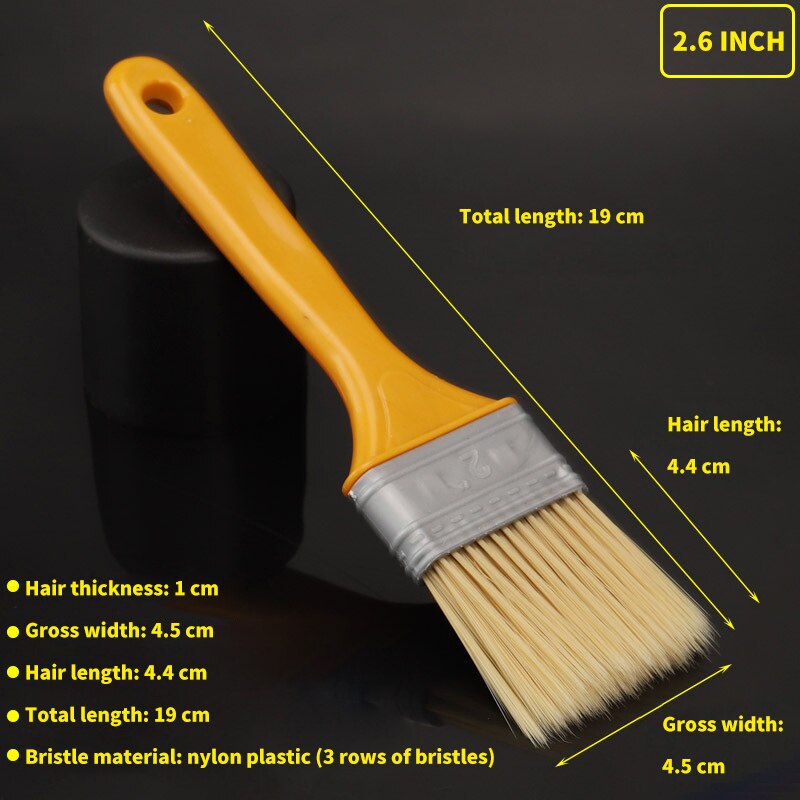 Pinceau floqué avec manche en plastique jaune, brosse entièrement aiguisée: 2inch