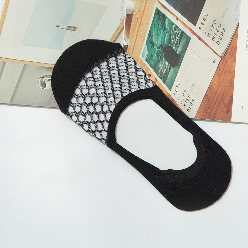 Calcetín zapatillas mujeres verano algodón suave todo-fósforo transpirable sólido mujeres estilo coreano Delgado ocio señoras Simple: black