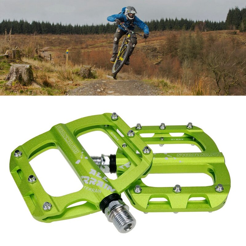 Shanmashi Bike Pedals Aluminum Bicycle Flat Pedals Outdoor Durable Pedal for Mtb Road Bike