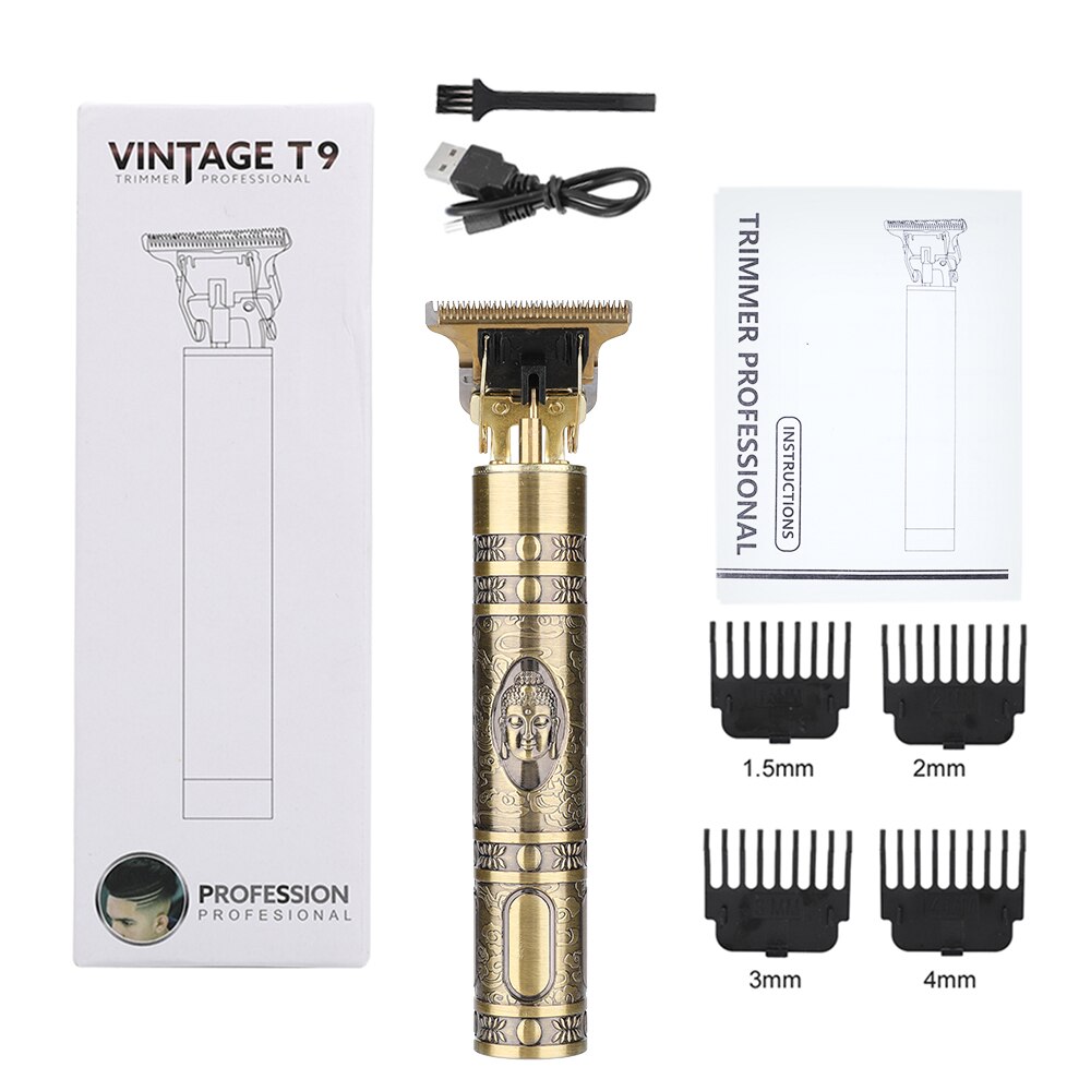 Recortadora de pelo Baldheaded T9 de 0MM, maquinilla para peluquero, escultura de Máquina para cortar cabello sin cuerda, Afeitadora eléctrica, afeitadora de barba, cortacésped para hombres: Only Buddha Clipper