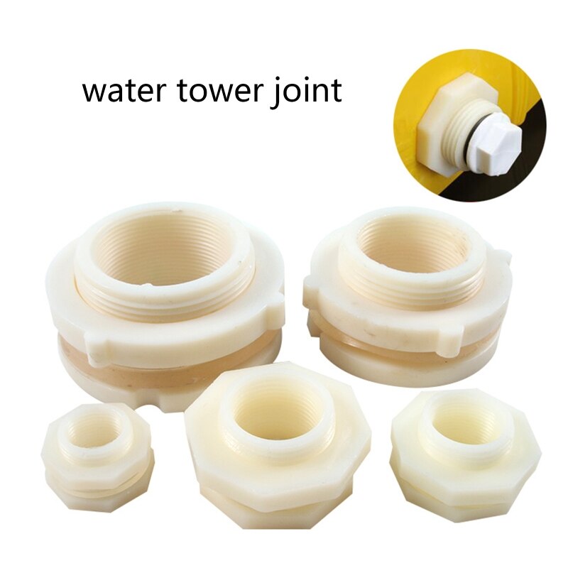 ABS Bulkhead Water Tank Connector Adapter Fitting Pipe Fittings Male Threaded Connectors for Rain Barrels Tubs Pools