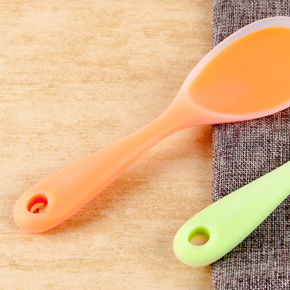 1PC Kitchen Tool Rice Server Rice Spoon Silicone Sushi Rice Non-stick Paddle Do Not Hurt the Pan Liner Rice Spoon