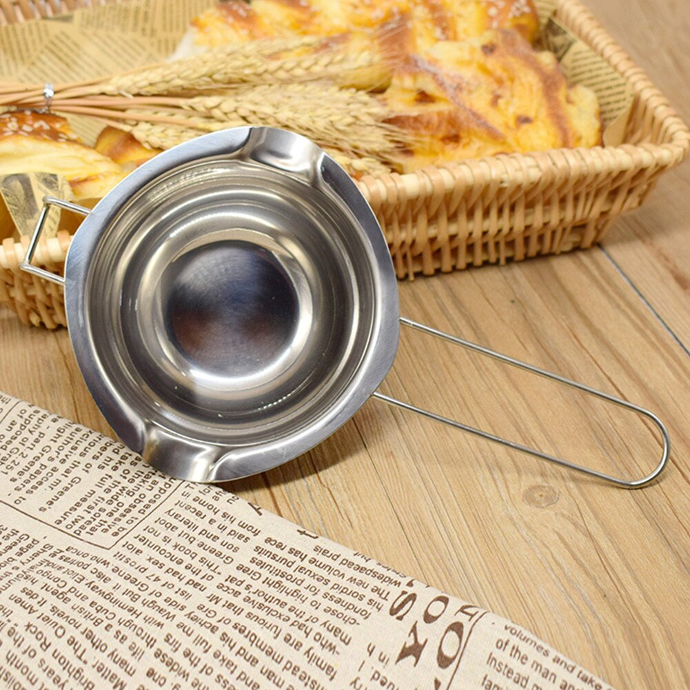 400ML Easy Clean Home Melting Pot Double Boiler Chocolate Candy Pastry Long Handle Stainless Steel Portable Kitchen Baking Tool