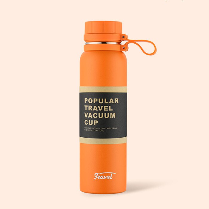 Water Bottle For Men Water Thermos Tea Vacuum Flask Vacuum Stainless Steel Flask Outdoor Tourism Movement Thermal Bottle: 850ml / Orange