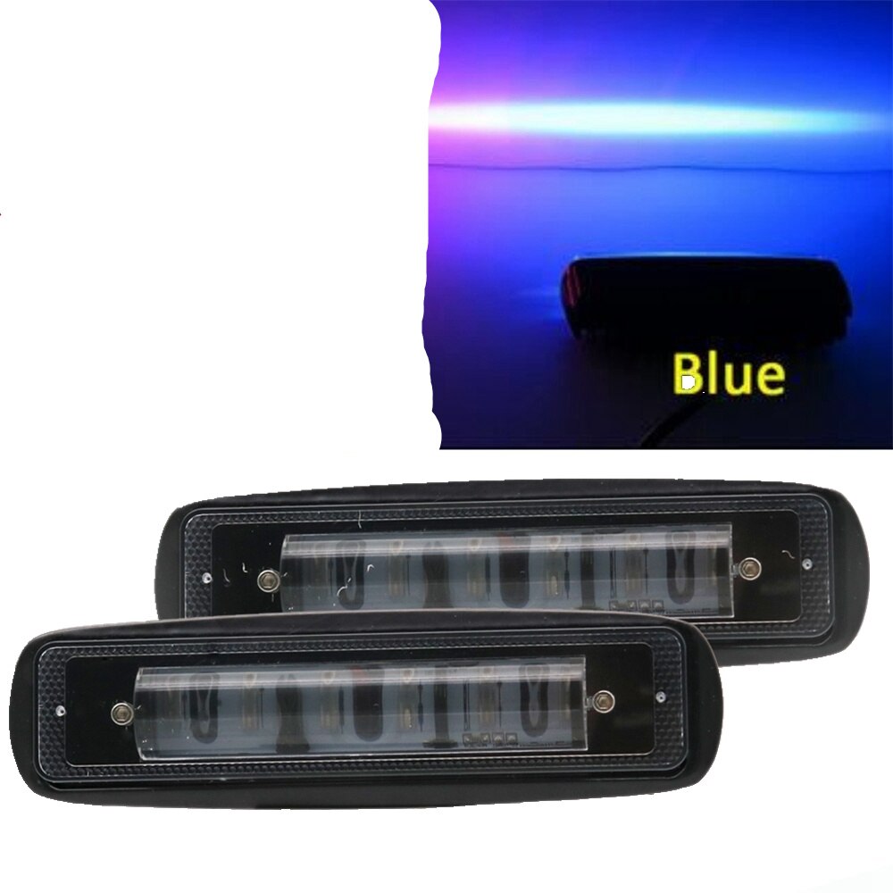 6 INCH 10-60V 30W Red Zone Beam 48V LED Forklift Forktruck Red Blue Danger Zone LED Forklift Warning Light Zone Safety Lights: Two Pieces blue