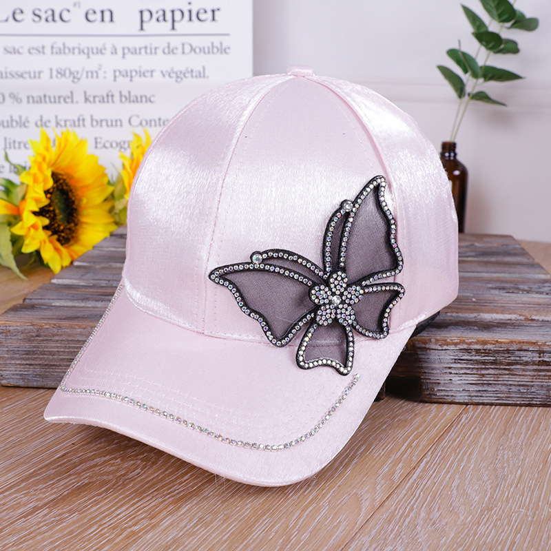 Mode Vrouwen Vlinders Bloem Borduren Caps Vrouwen Meisje Zon Hoeden Casual Snapback Caps Vrouwen Verstelbare Baseball Cap: 3