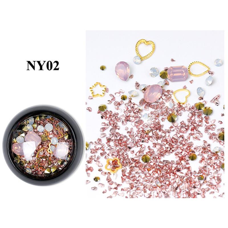 1 Pc Nail Art Sieraden Steen Zirkoon Micro Boor Kristal Zand Gemengde Manicure Rhinestone Glitters Crystal Nail Hamer Decor Nail: 2