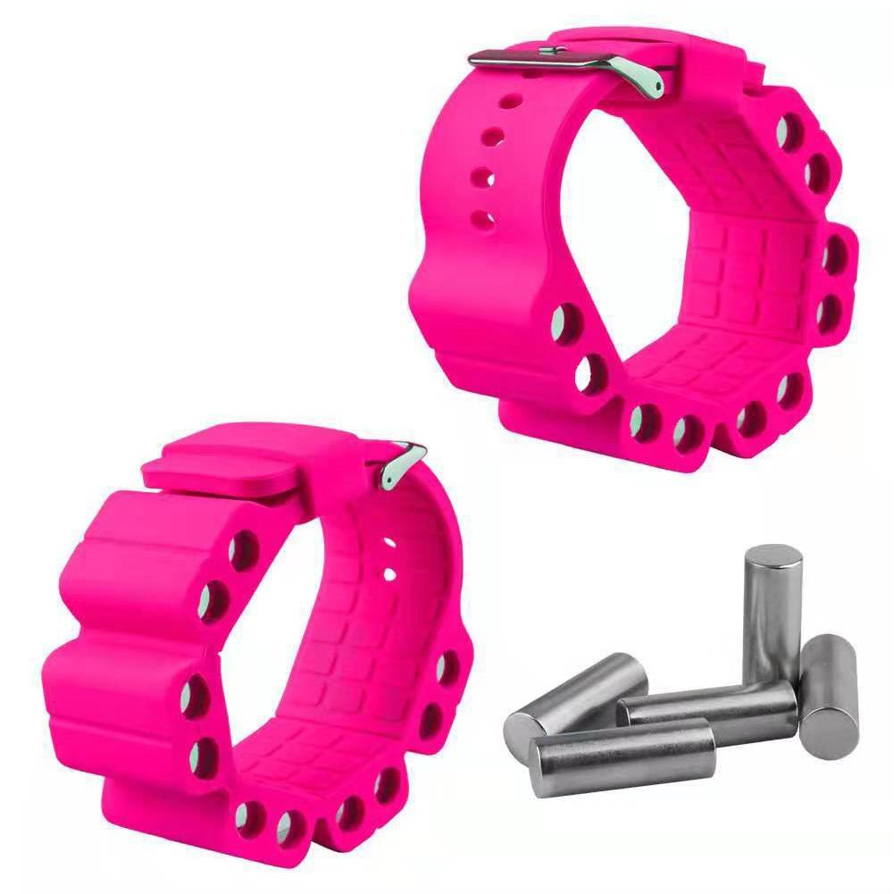 2PCS Fitness Wrist Weight Band Silicone Adjustable Weight-bearing Wrist Band Indoor Outdoor Sports Strength Training Accessories: Light Pink