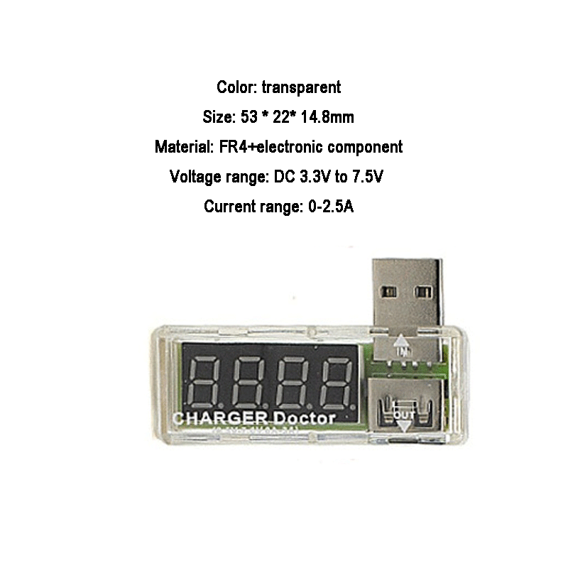 Detektor USB Volt Strom Spannung Arzt Ladegerät Kapazität Tester Meter Voltmeter Amperemeter Power Bank Stecker LCD: 8