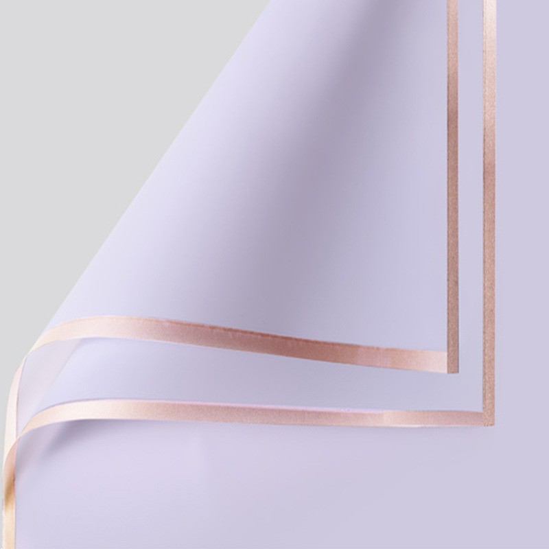 Gold Edge Flower Bouquet Wrapping Paper Korean Style Waterproof Floral Wrapping Packing for Wedding Birthday Florist Supply: L / Deep Sapphire