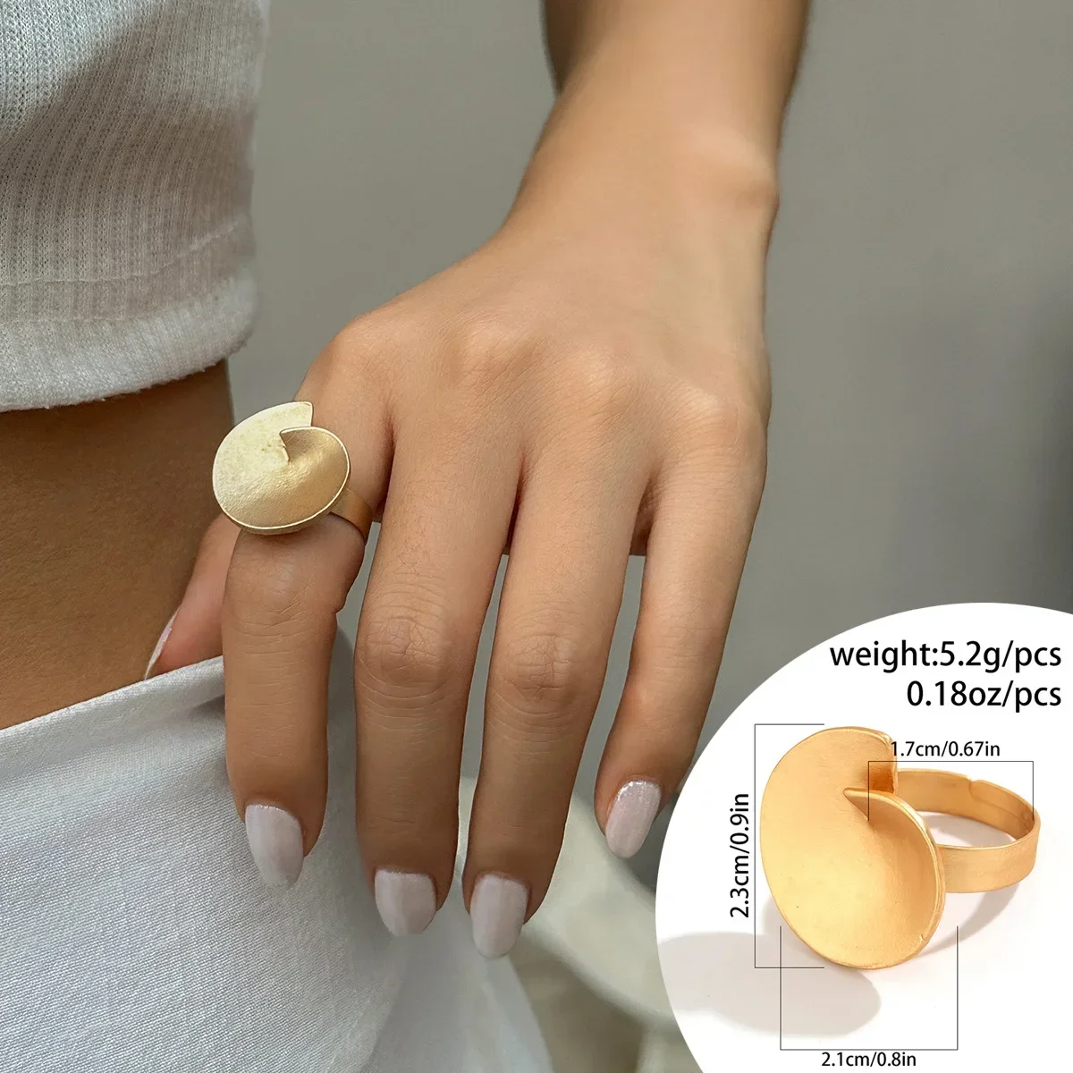 Anillos irregulares gruesos y grandes geométricos de Color dorado y plateado para mujeres y hombres, anillos de dedo con conexión de cuerda elástica con personalidad: Oro